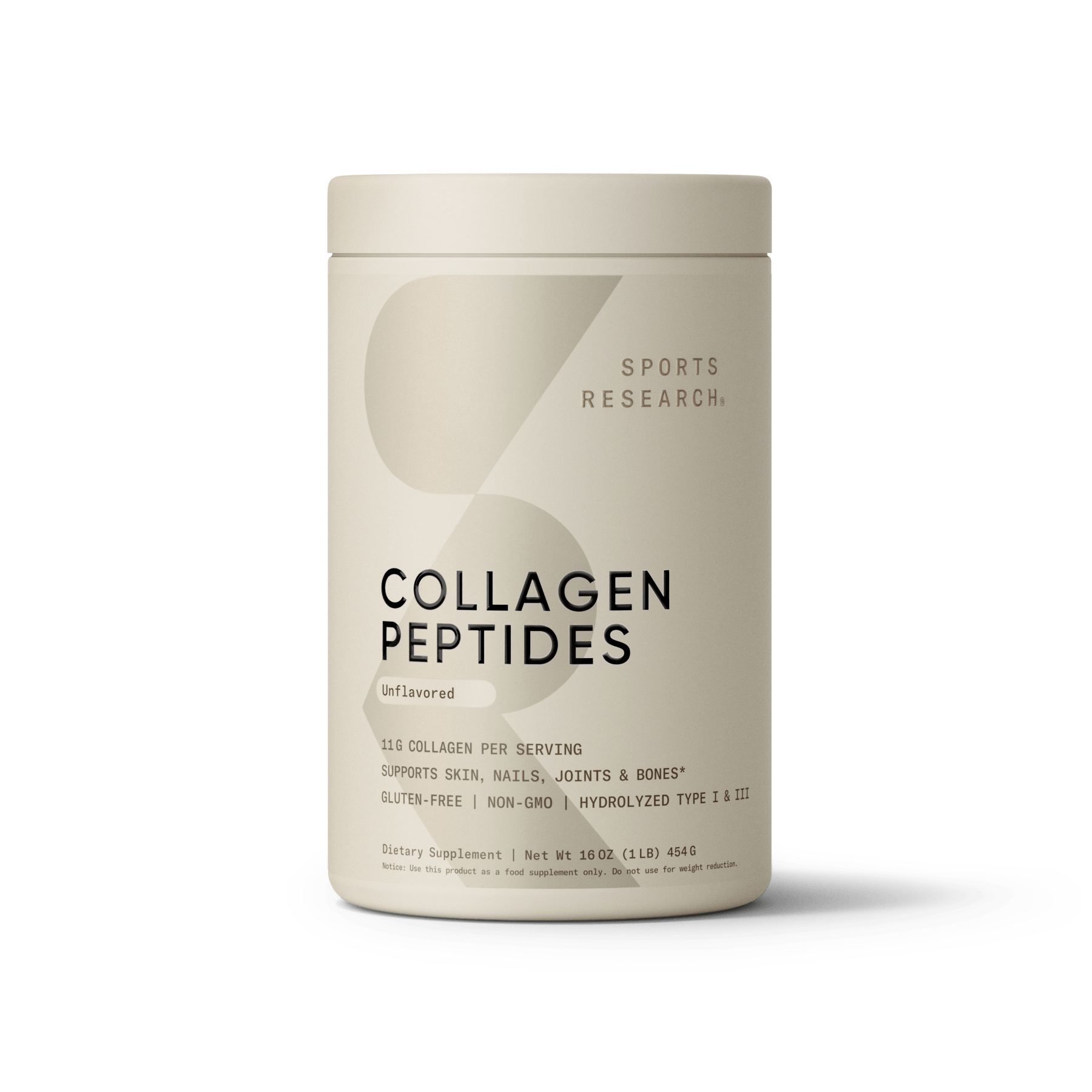 Sports Research - Peptides de collagène de type I et III, 41 portions (454 g) 