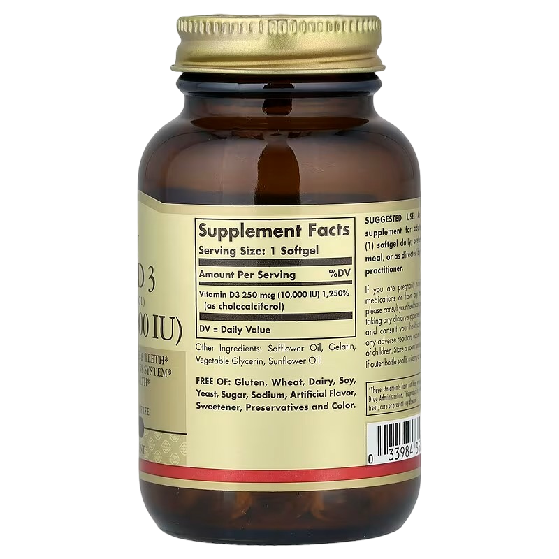Solgar - Vitamin D3 10,000 IU, 120 Softgels