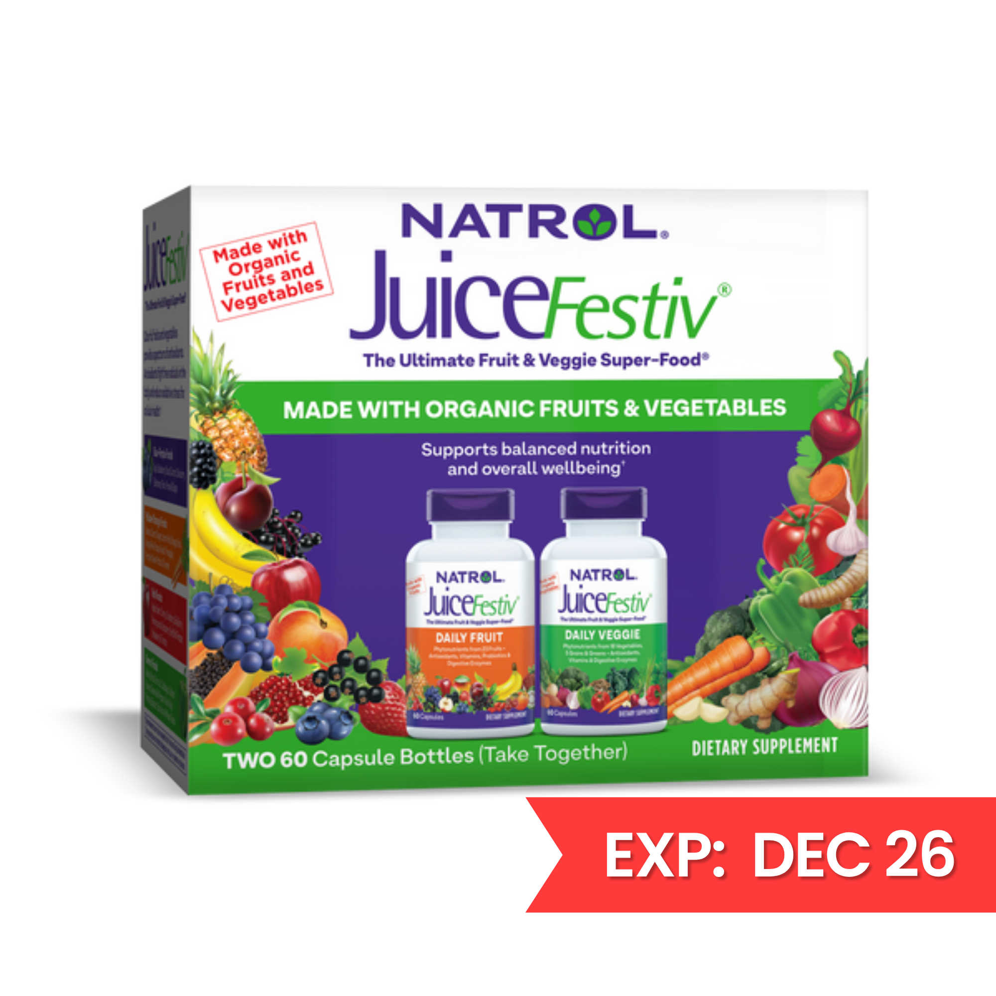 Natrol - JuiceFestiv（VeggieFestiv + FruitFestiv）60 + 60 粒
