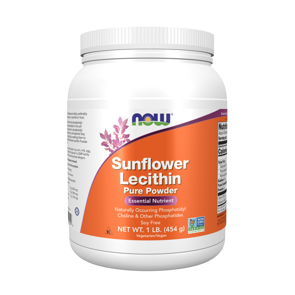 Maintenant - Lécithine de tournesol, poudre pure, 1 lb (454 g)