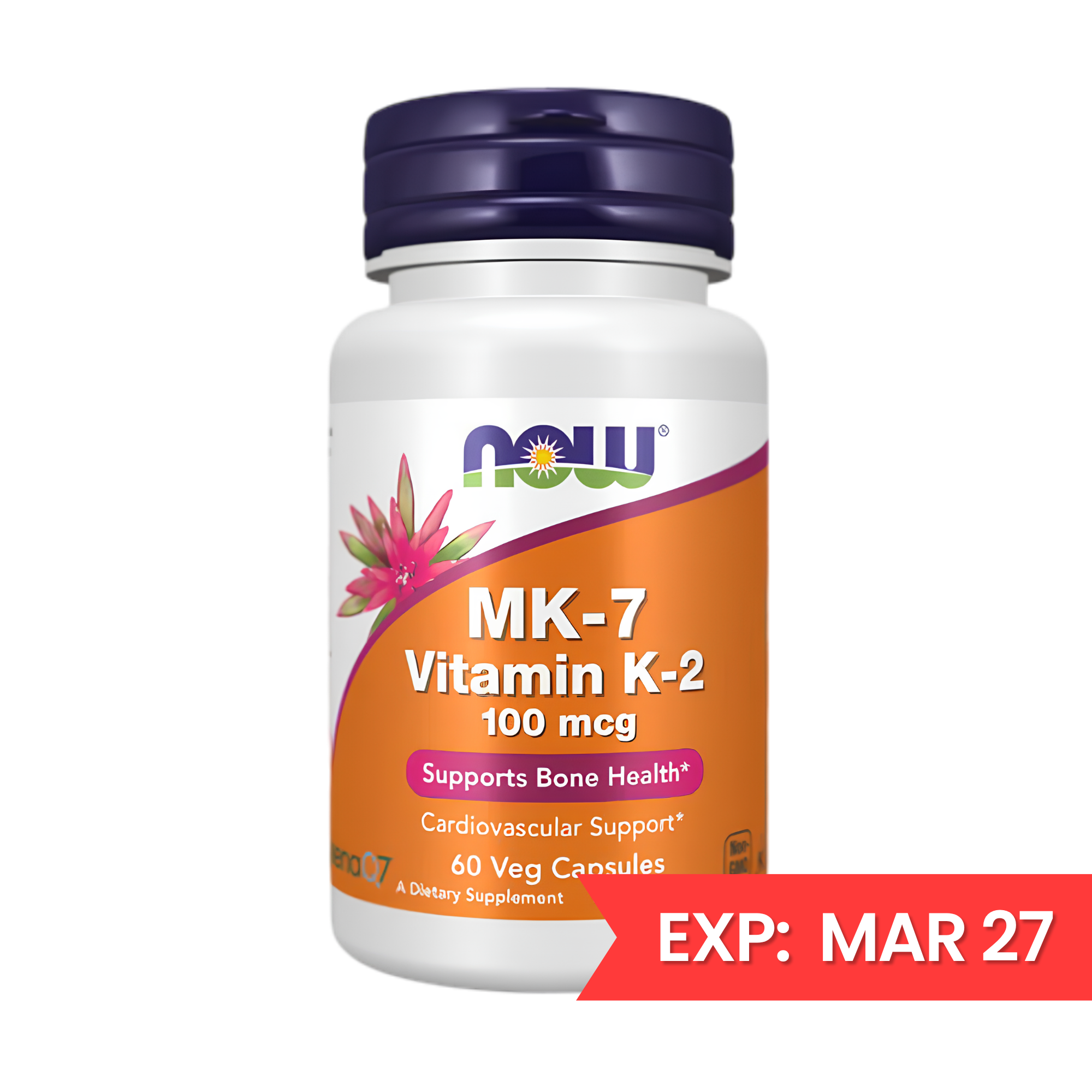Now - MK-7 維生素 K-2 100 微克，60 粒素食膠囊