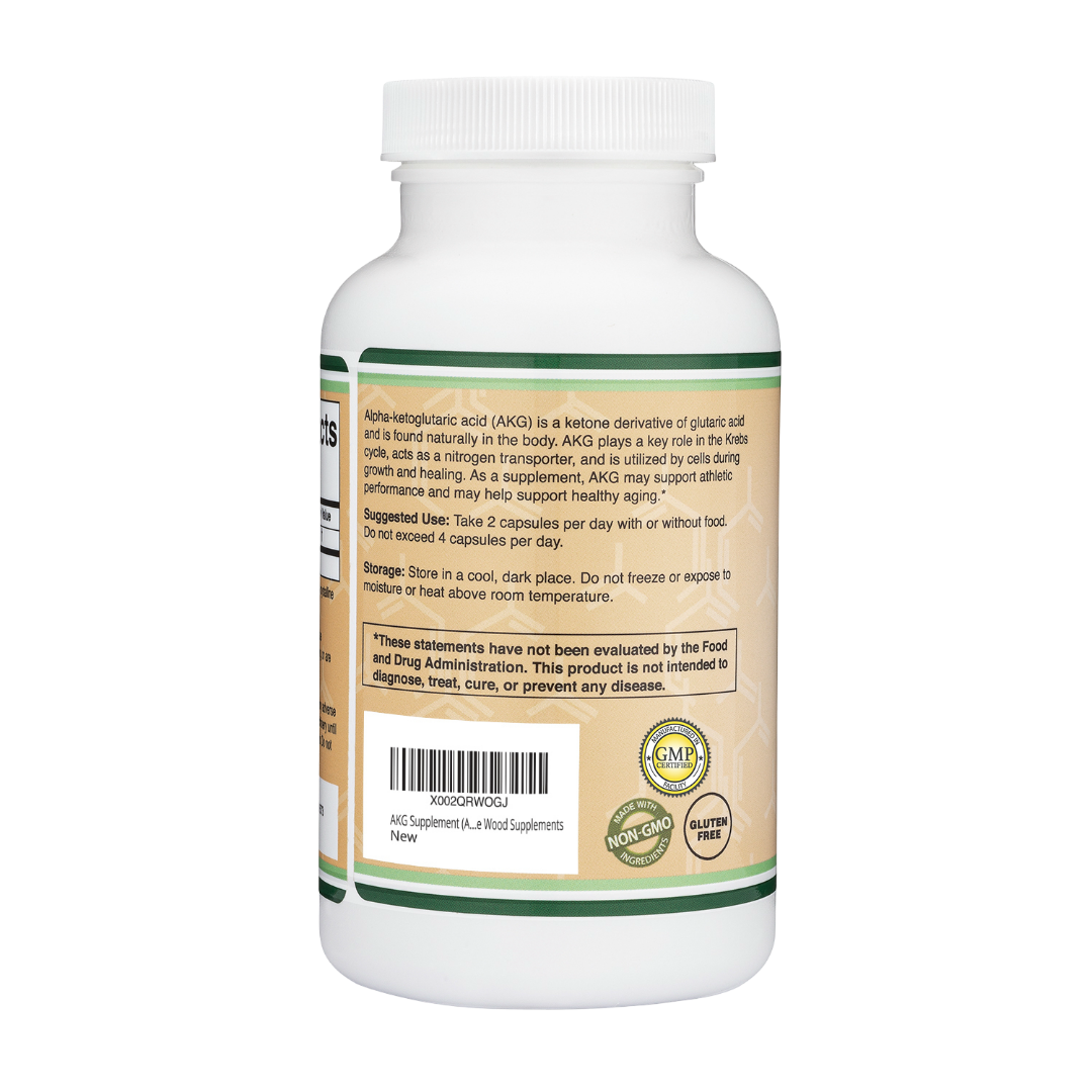 Double Wood - Acide alpha-cétoglutarique (AKG) - 180 gélules de 500 mg