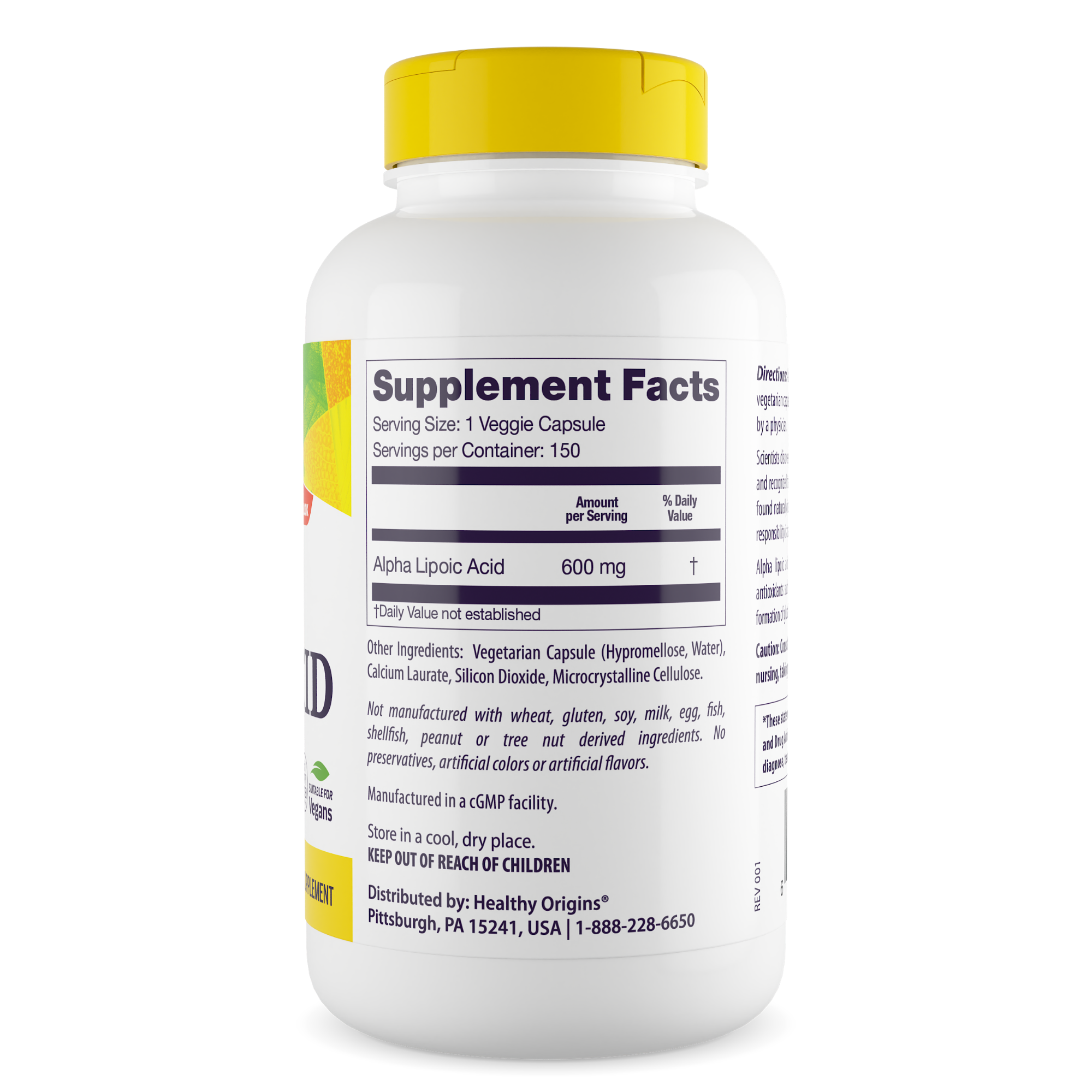 Healthy Origins - Alpha Lipoic Acid 600mg