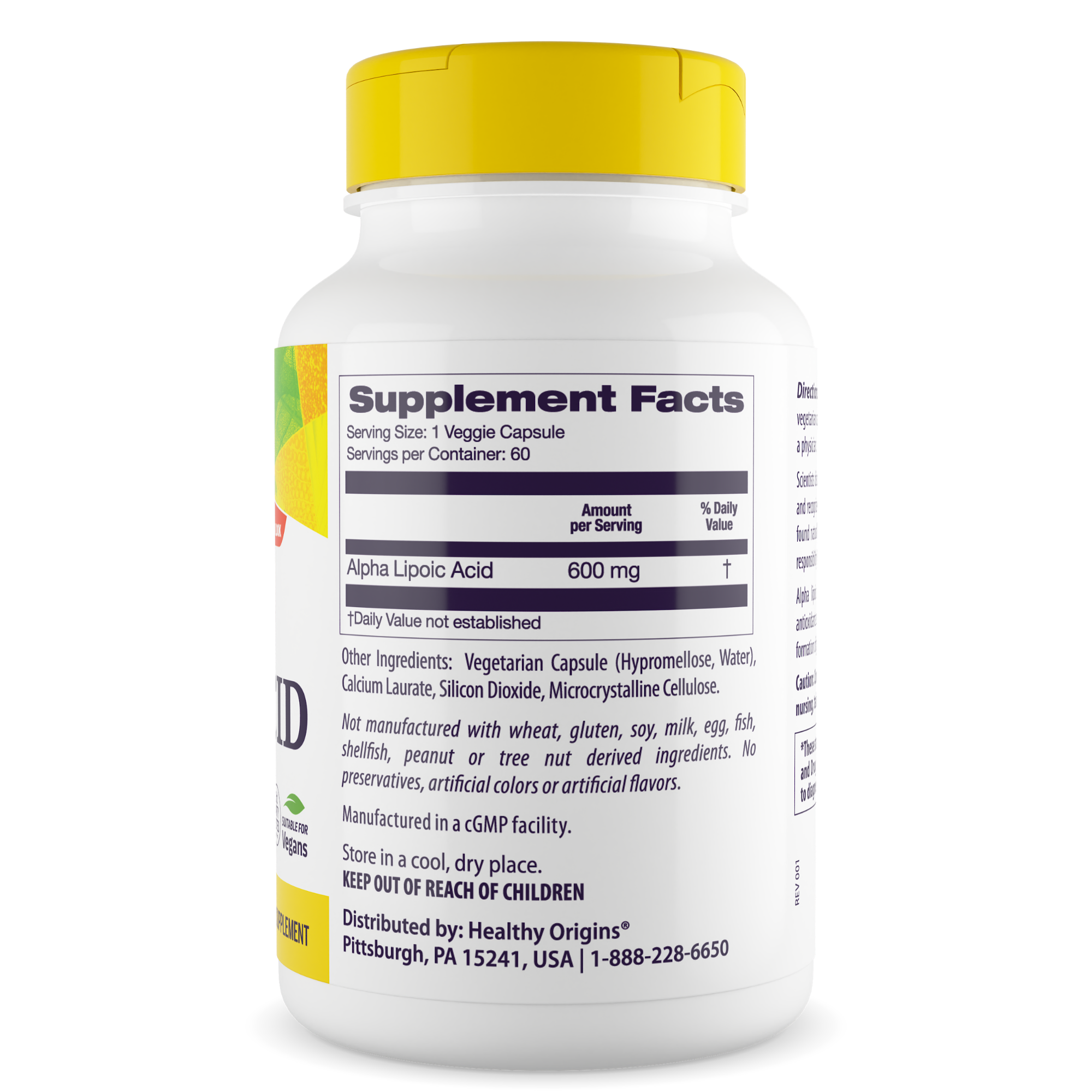 Healthy Origins - Alpha Lipoic Acid 600mg