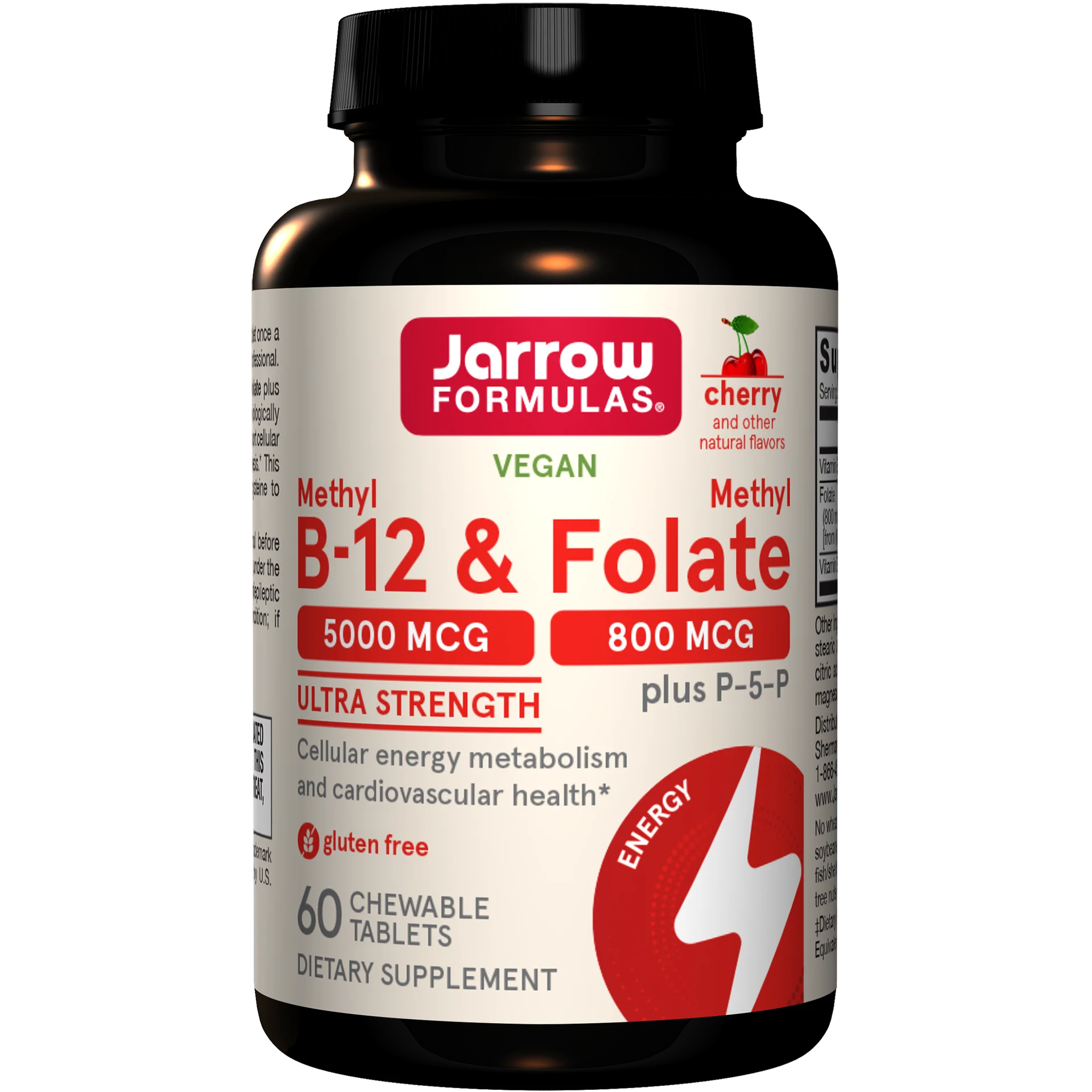 Jarrow - Vegan Methyl B-12 & Methyl Folate (Cherry Flavour)