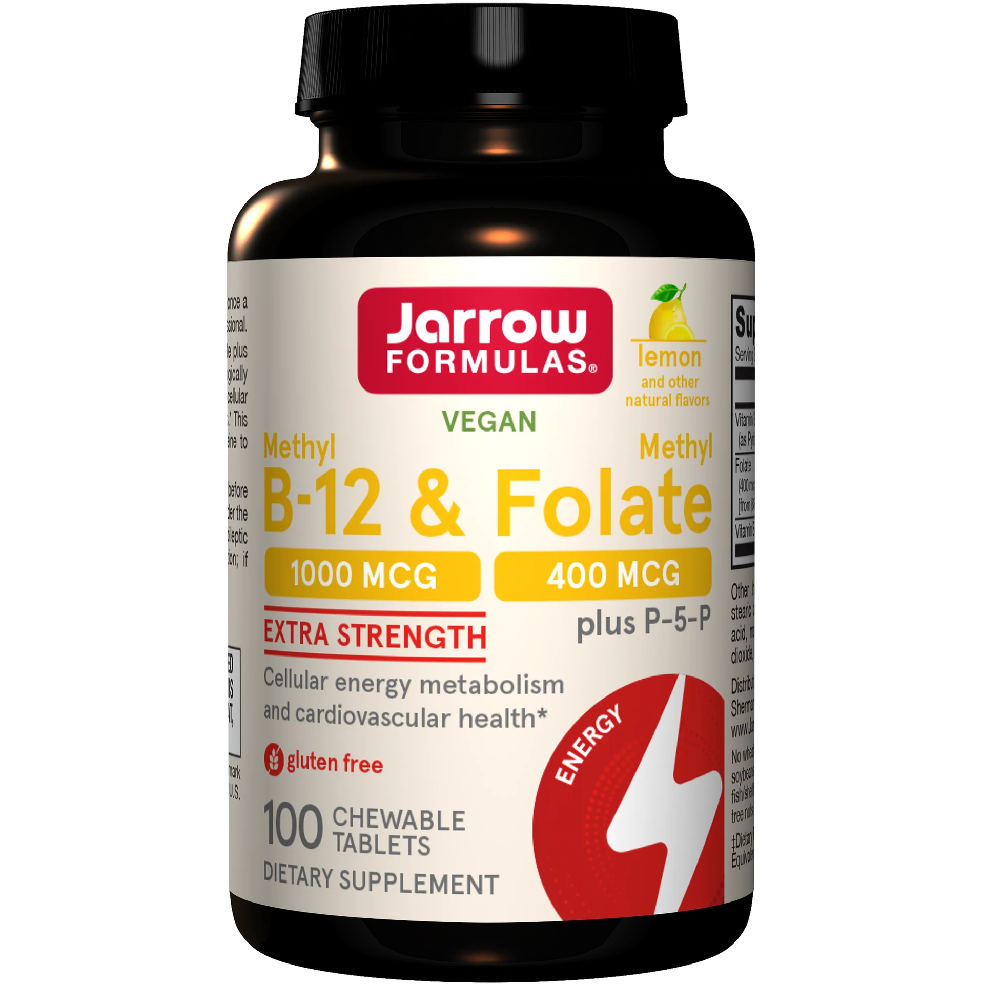 Jarrow - Vegan Methyl B-12 & Methyl Folate (Lemon Flavour)