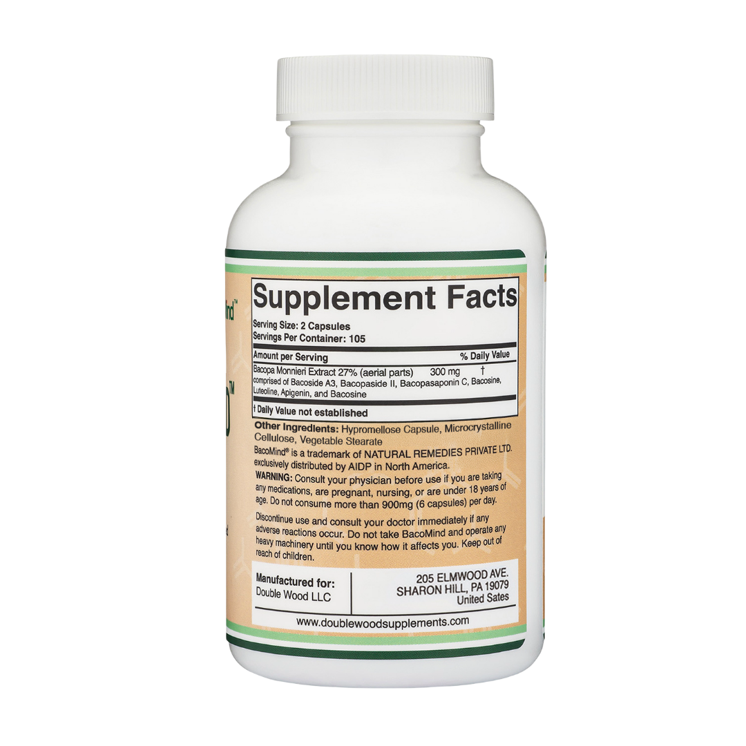 Double Wood - Extrait de Bacomind Bacopa - 210 gélules de 150 mg