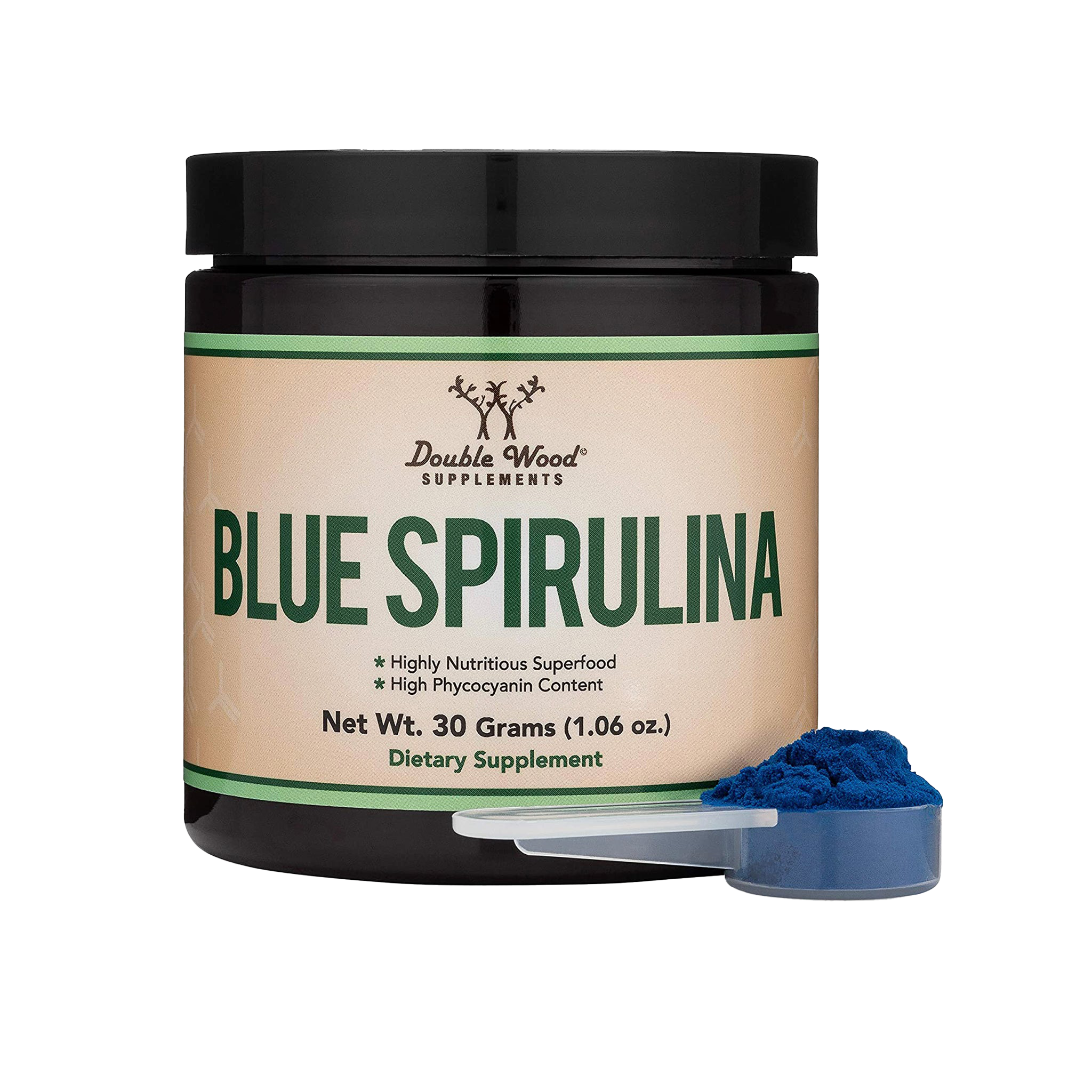 Double Wood - Poudre de Spiruline Bleue - 30 grammes par pot