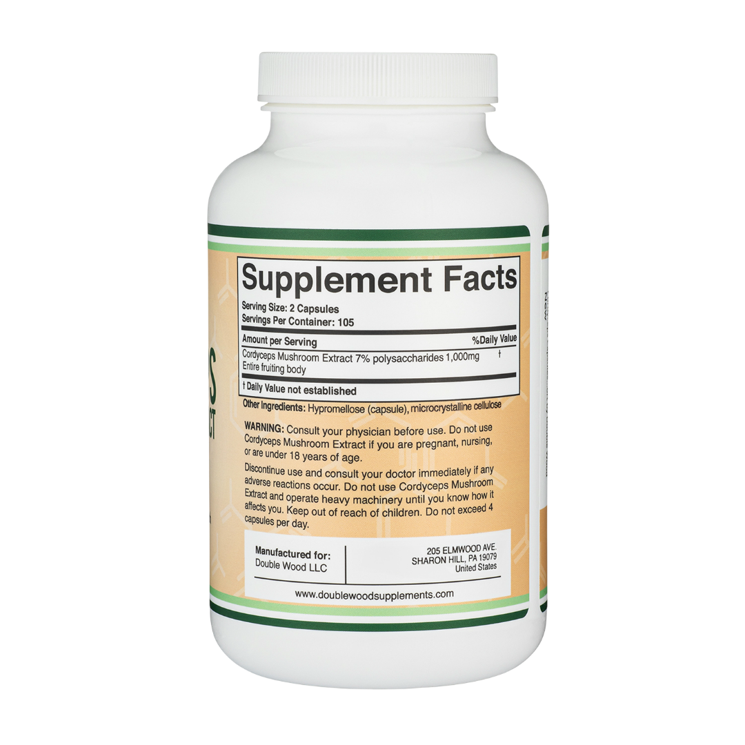 Double Wood - Champignon Cordyceps - 210 x 500 mg gélules