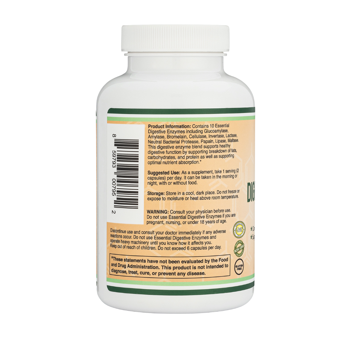Double Wood - Enzymes digestives essentielles - 180 x 400 mg gélules