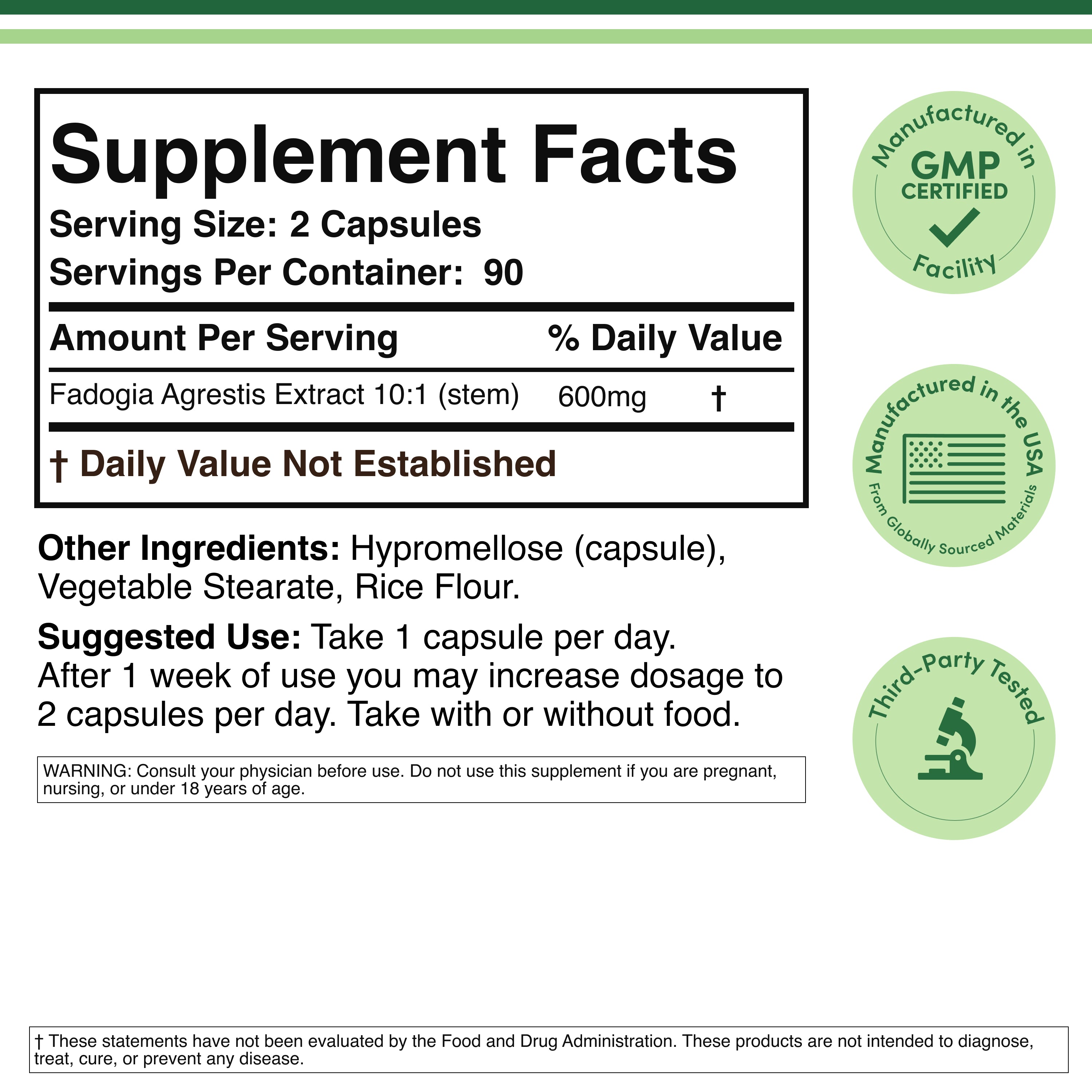 Double Bois - Fadogia Agrestis - 180 x 300 mg gélules