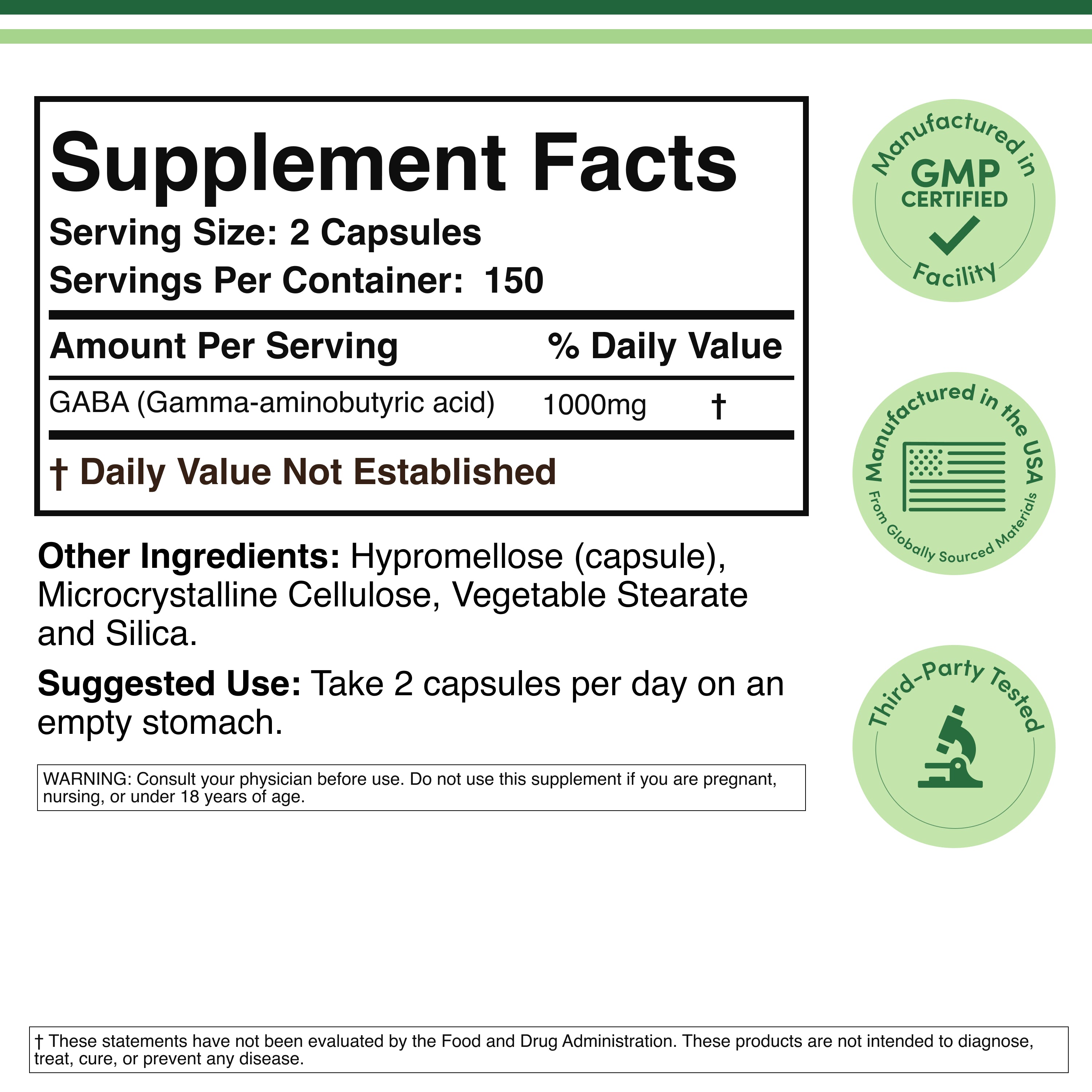 Double Bois - GABA - 300 x 500 mg gélules