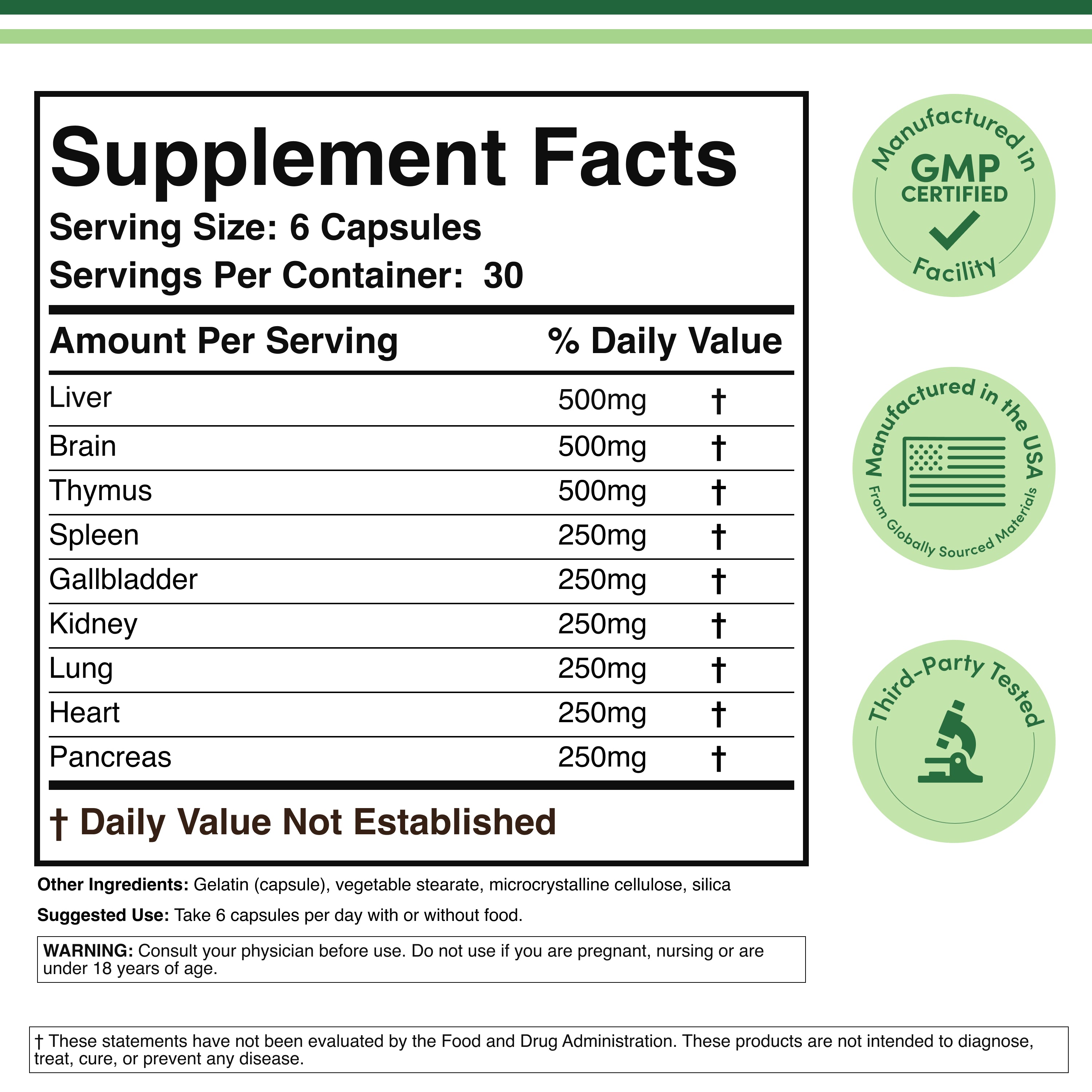 Double Wood - Beef Organs Supplement