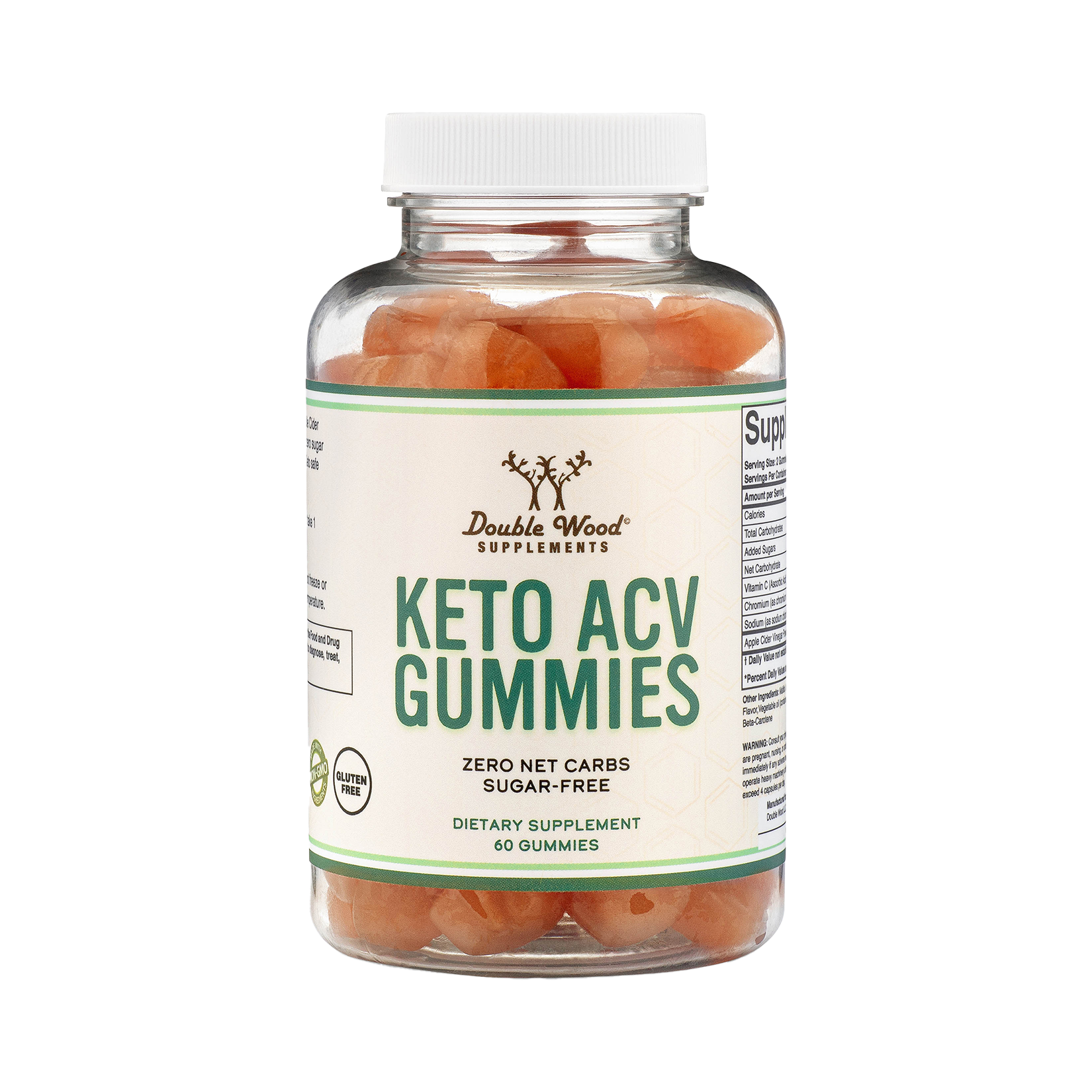 Double Wood - Gummies au vinaigre de cidre de pomme Keto - 60 x 187,5 mg de gummies