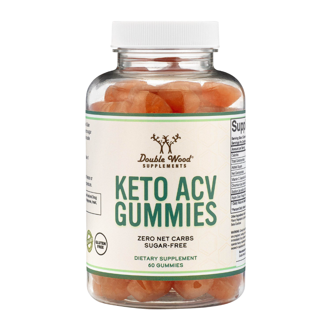 Double Wood - Gummies au vinaigre de cidre de pomme Keto - 60 x 187,5 mg de gummies