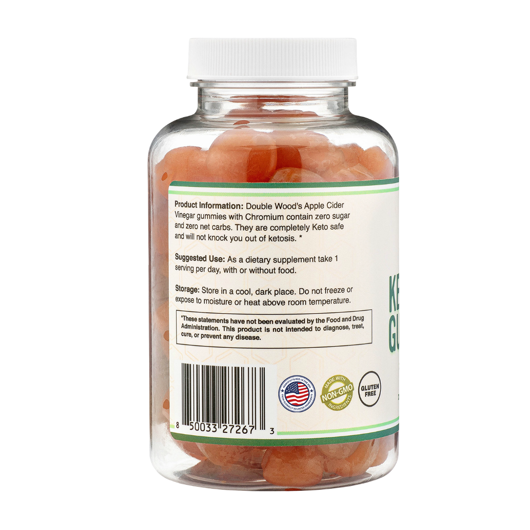 Double Wood - Gummies au vinaigre de cidre de pomme Keto - 60 x 187,5 mg de gummies