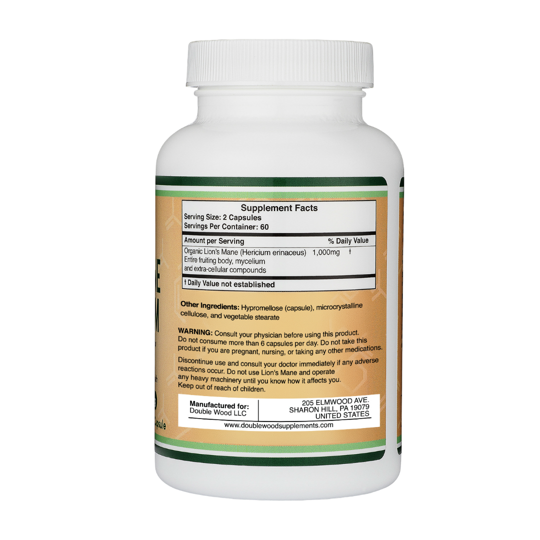 Double Wood - Champignon crinière de lion - 120 gélules de 500 mg
