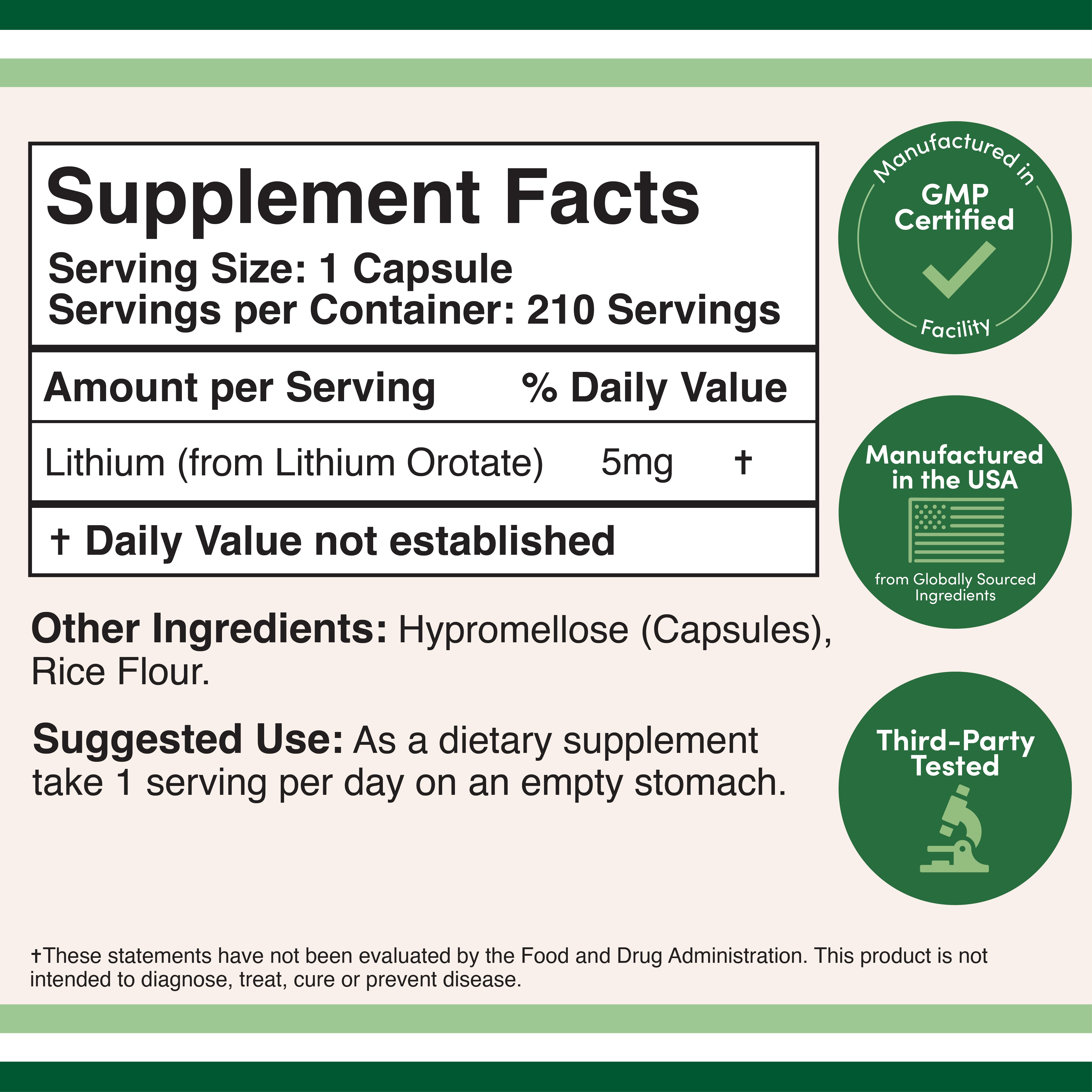 Double Bois - Orotate de Lithium - 210 gélules de 5 mg