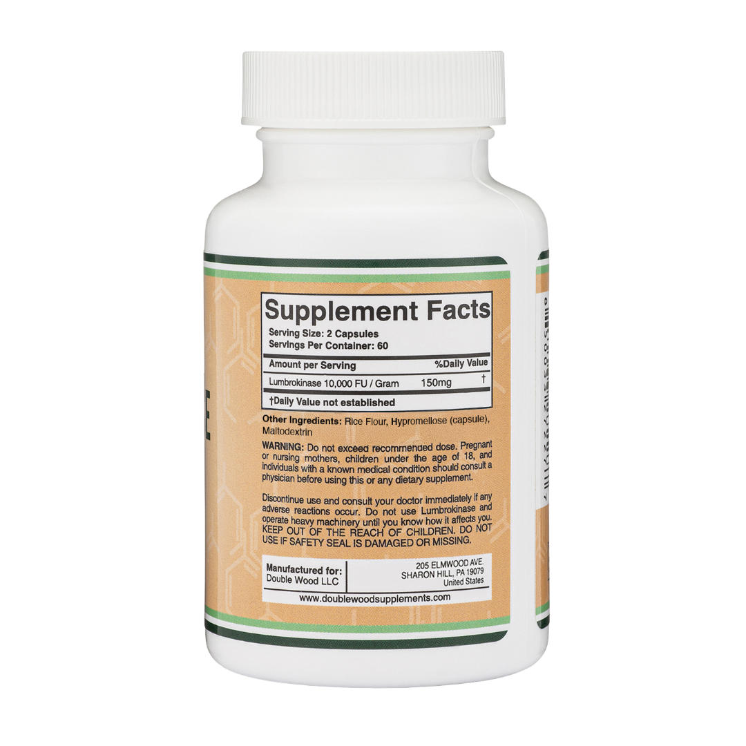 Double Bois - Lumbrokinase - 120 gélules de 75 mg