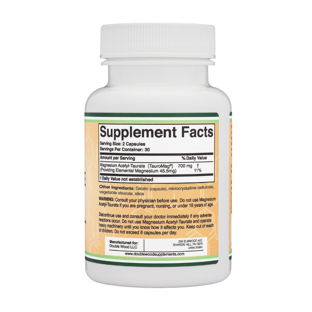 Double Wood - Acétyl-Taurate de Magnésium (Tauromag) - 180 gélules de 350 mg