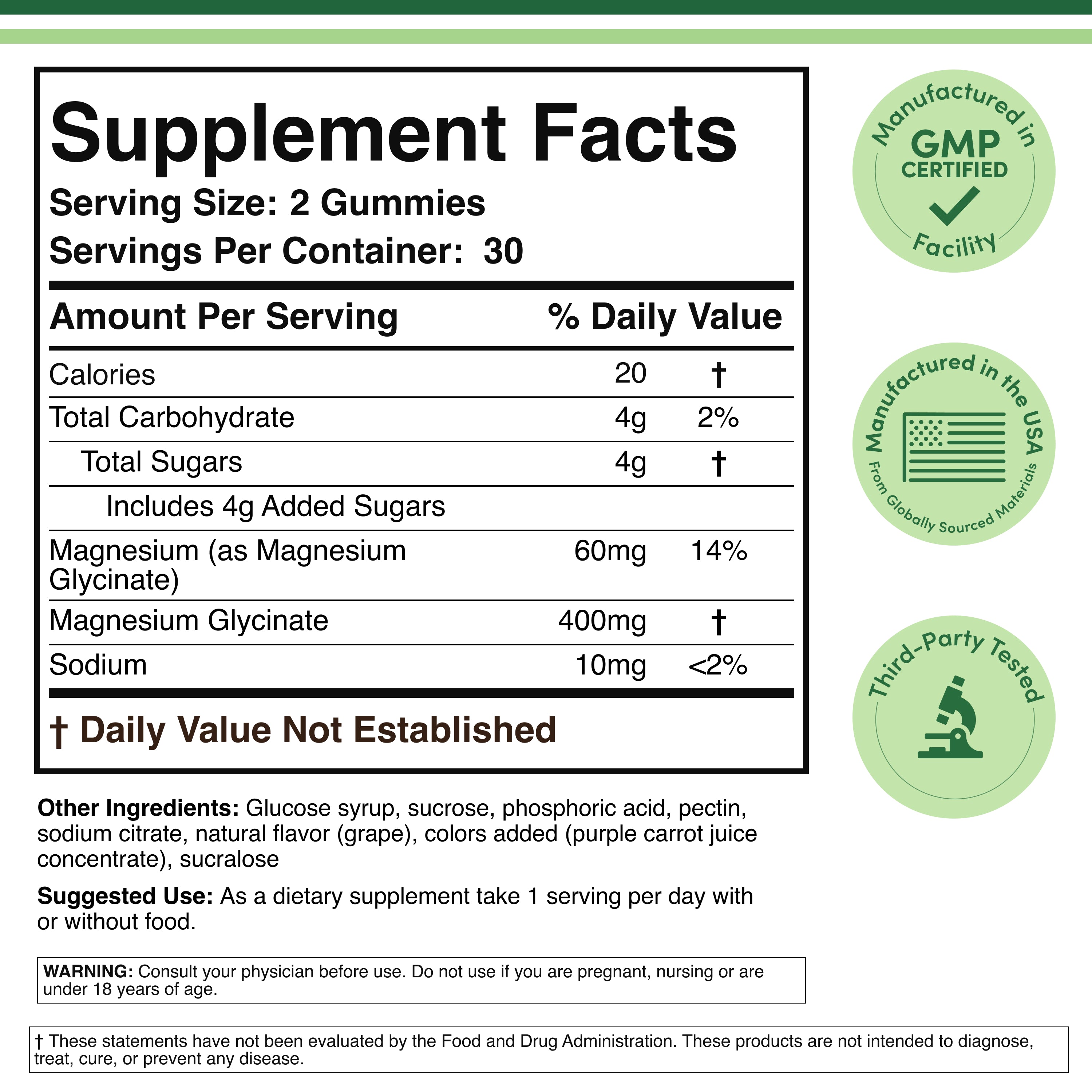 Double Wood - Magnesium Glycinate Gummies Supplement