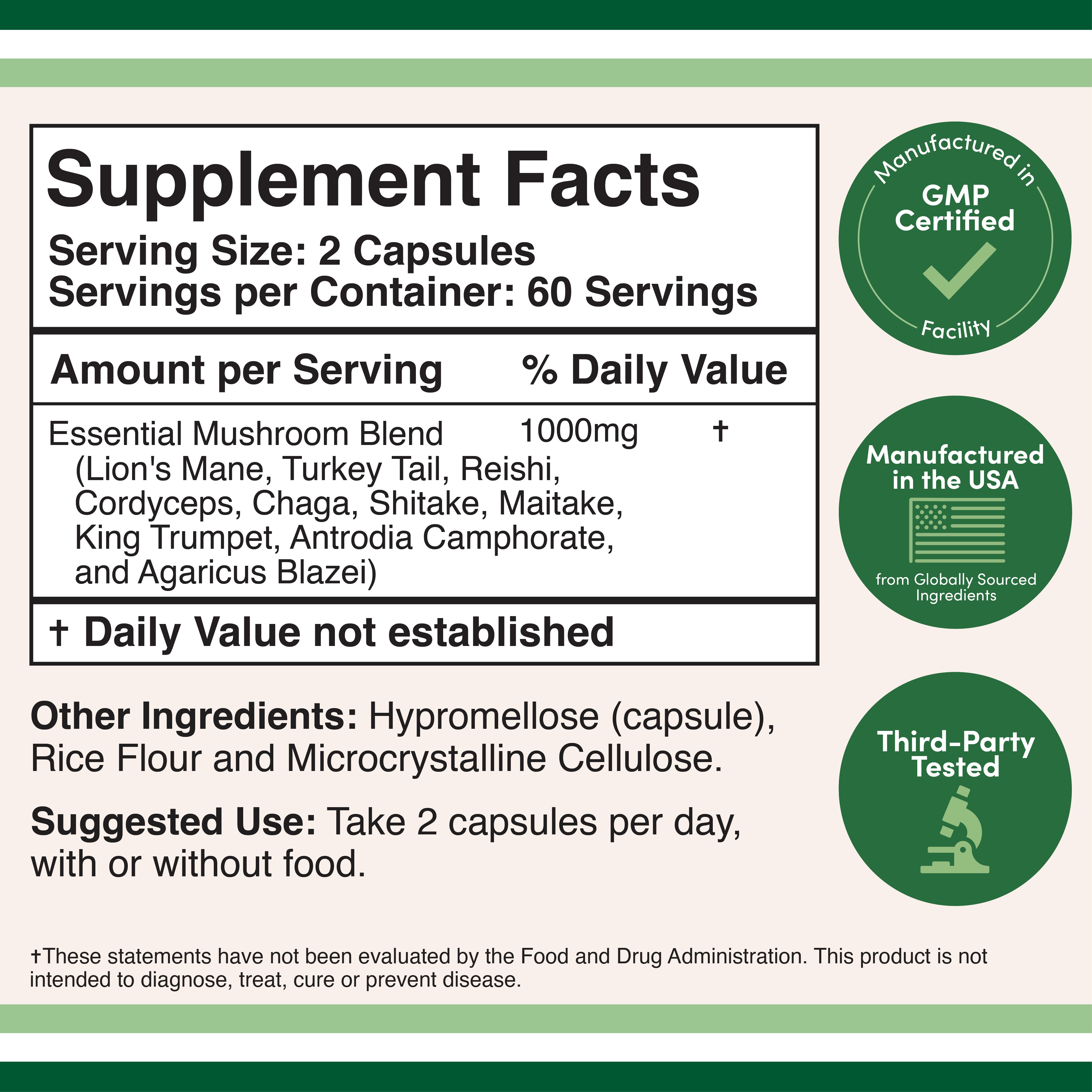 Double Wood - Champignon Max - 120 x 500 mg gélules