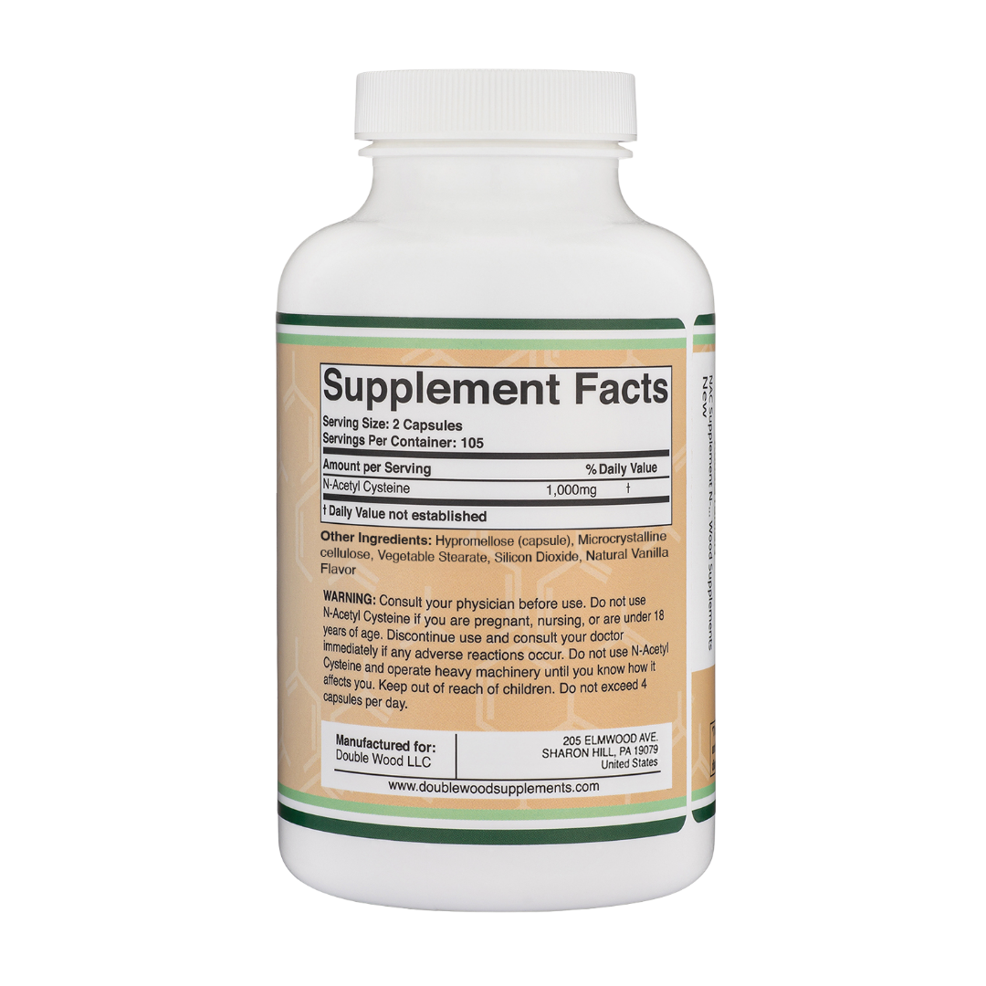 Double Wood - N-Acétyl Cystéine - 210 x 500 mg gélules
