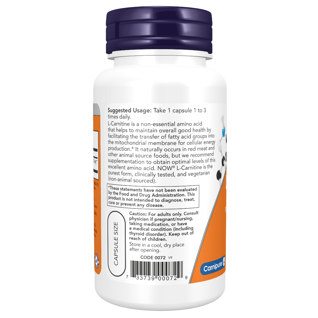 Maintenant - L-Carnitine 500 mg Capsules Végétales