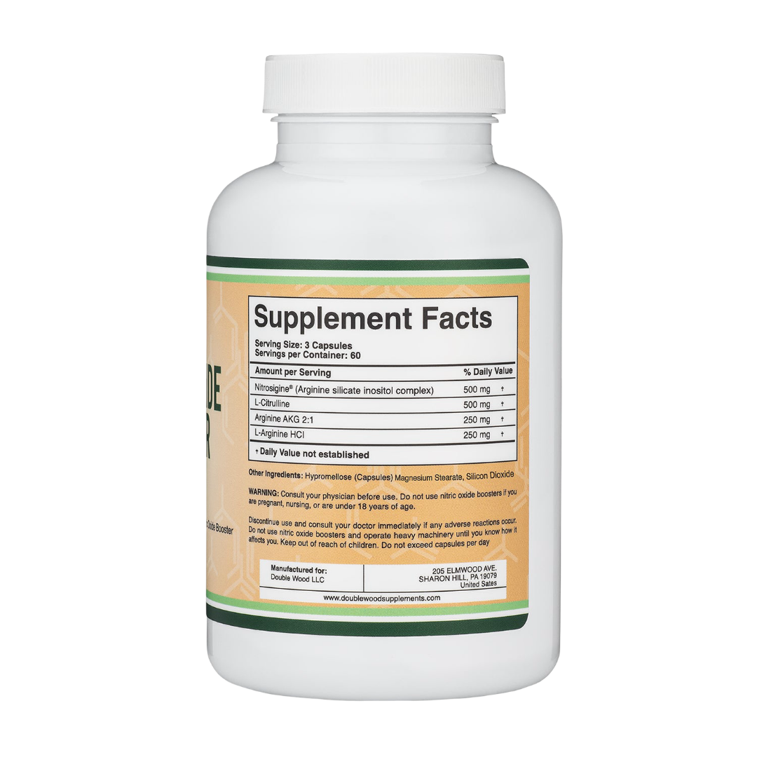 Double Wood - Booster d'oxyde nitrique - 180 x 500 mg gélules