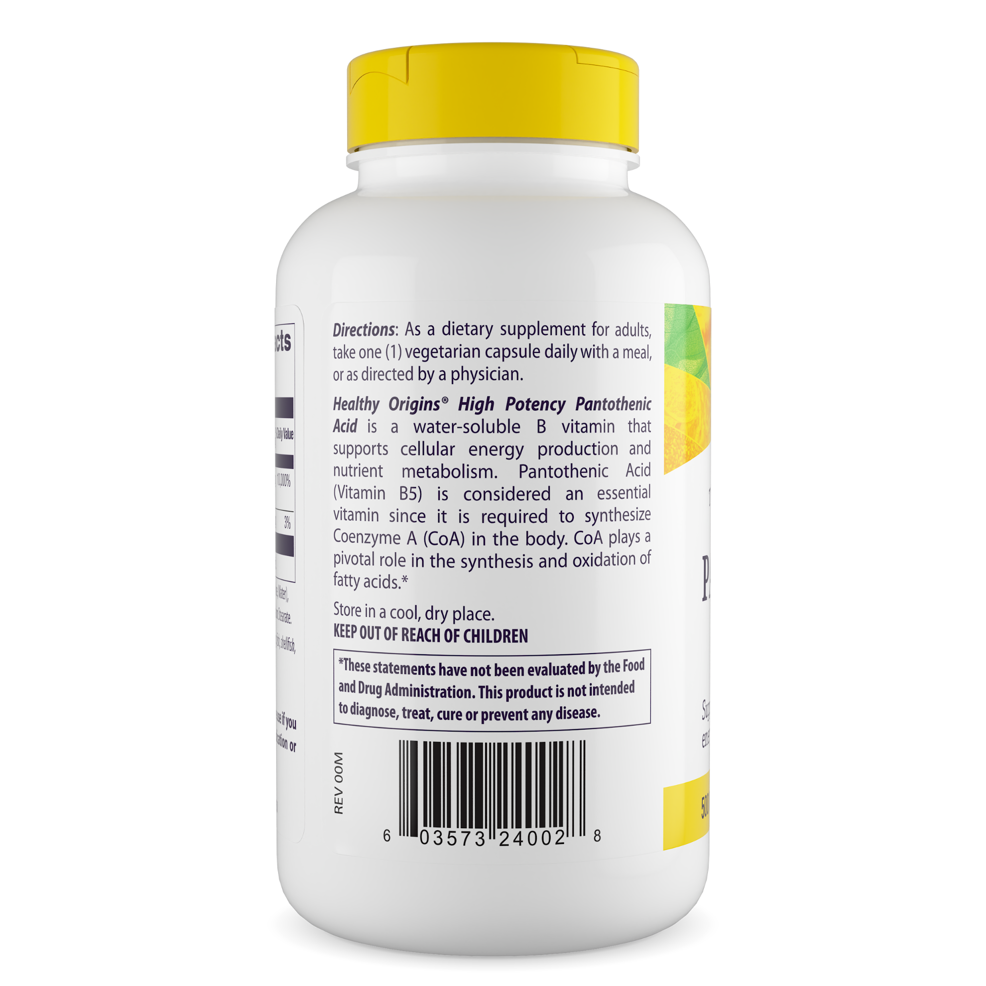 Healthy Origins - Acide pantothénique 500 mg