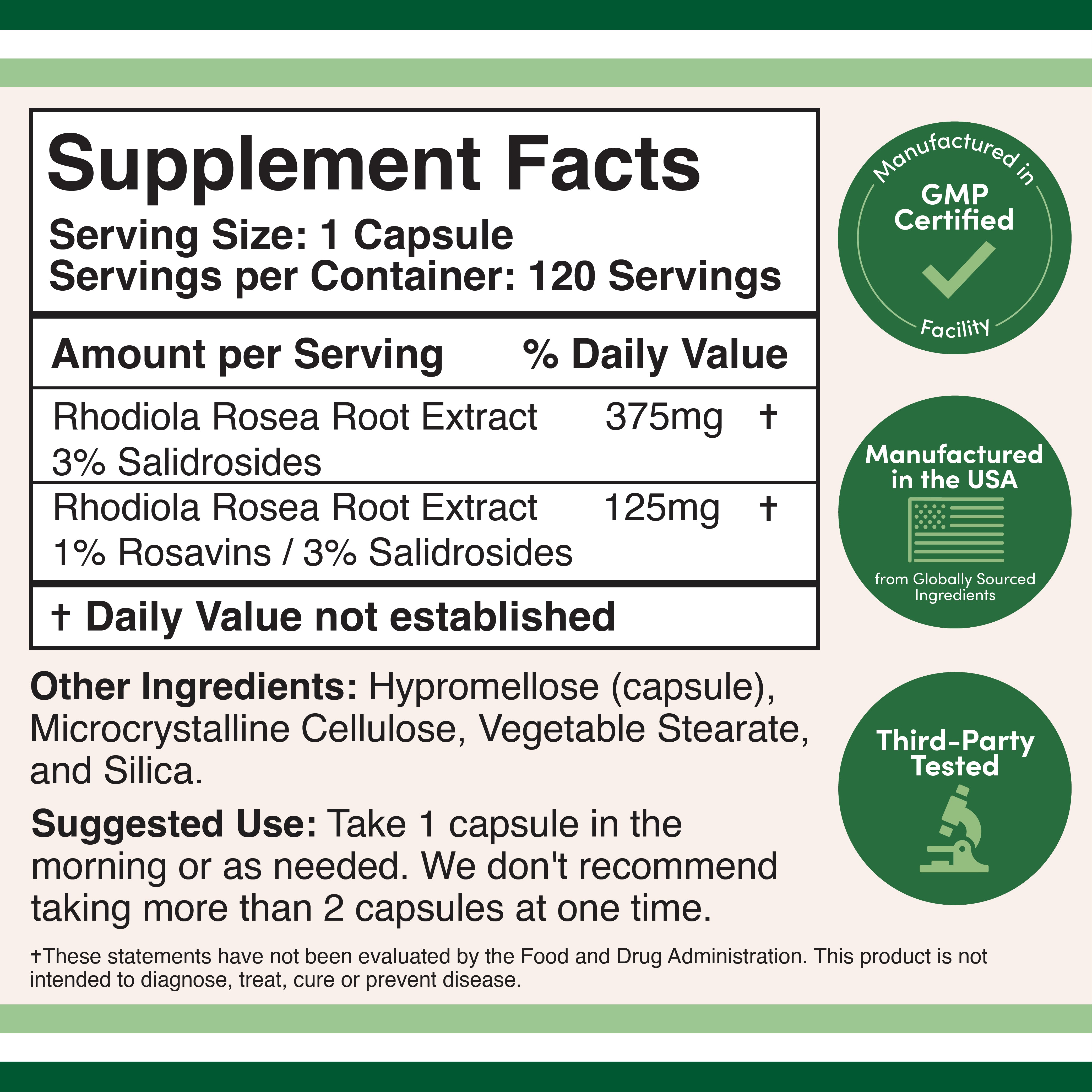 Bois Double - Rhodiola Rosea - 120 gélules de 500 mg
