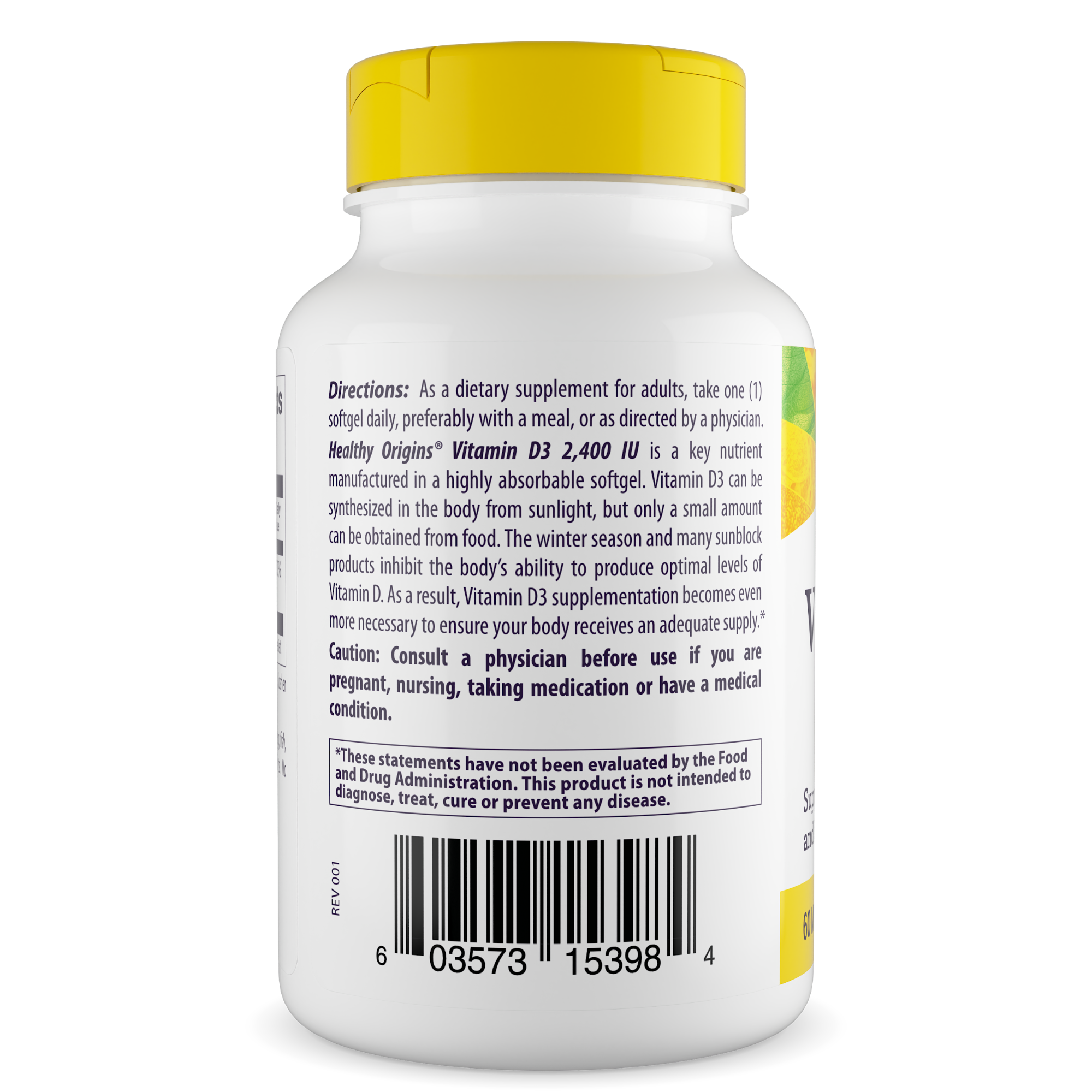 Healthy Origins - Vitamin Dз (with MCT Oil) 2,400 IU