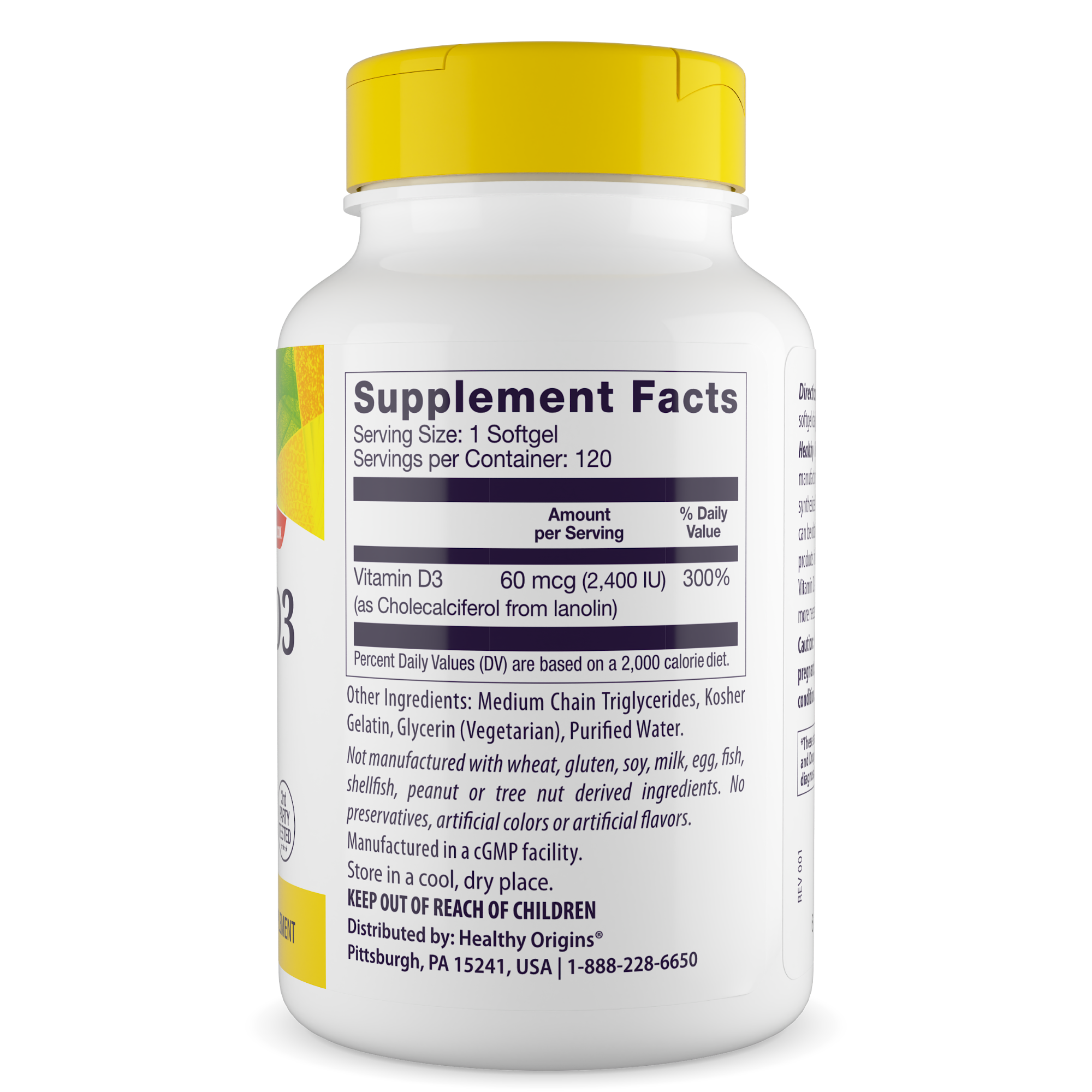Healthy Origins - Vitamin Dз (with MCT Oil) 2,400 IU