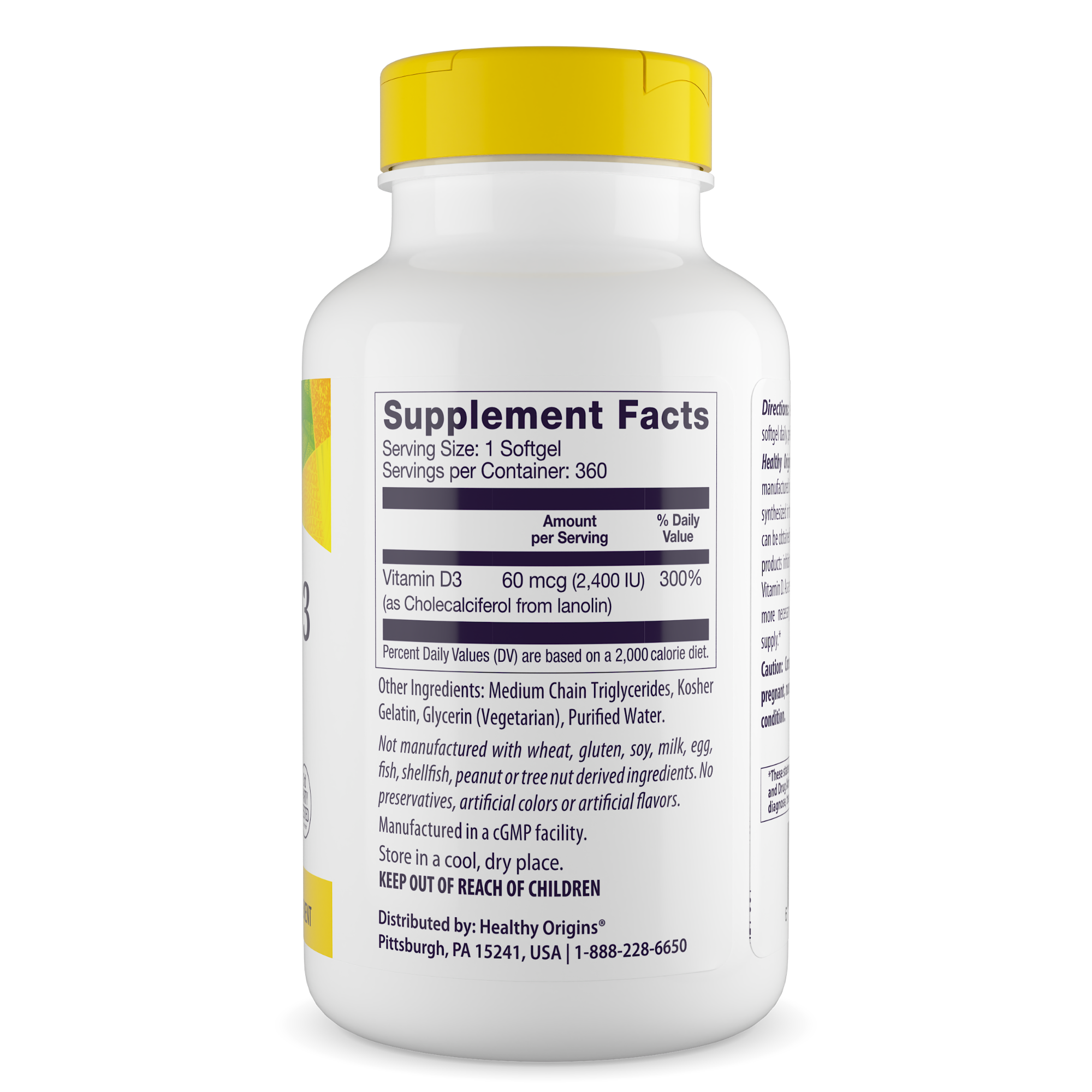 Healthy Origins - Vitamin Dз (with MCT Oil) 2,400 IU
