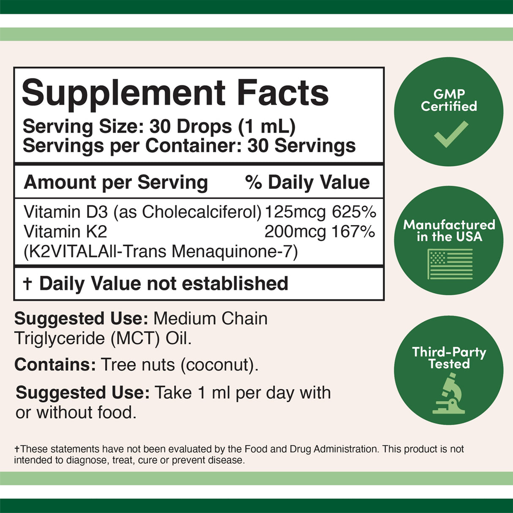 Double Wood - Vitamin D3 + K2 Drops