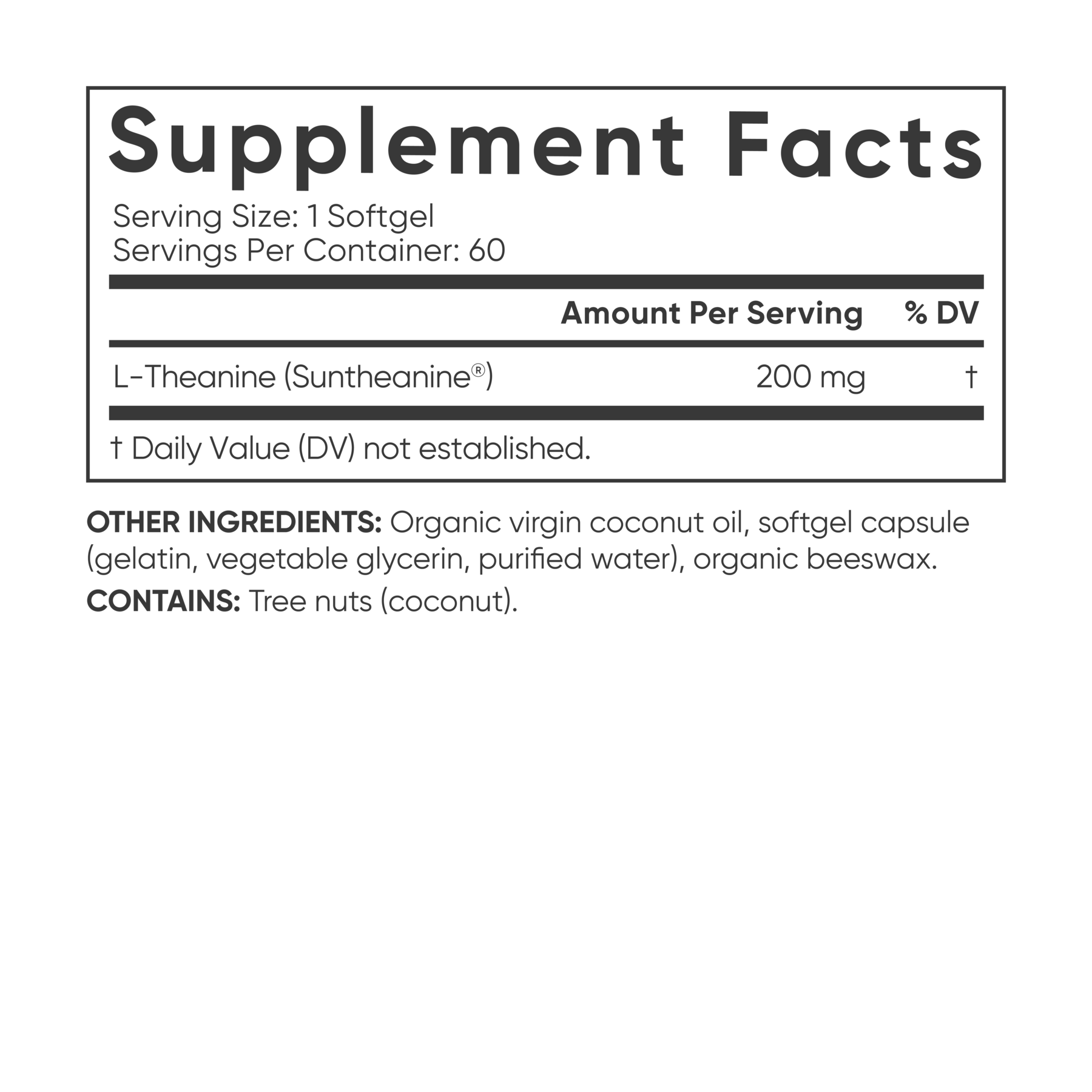 Sports Research - L-茶胺酸 Suntheanine，200 毫克 - 60 粒軟膠囊