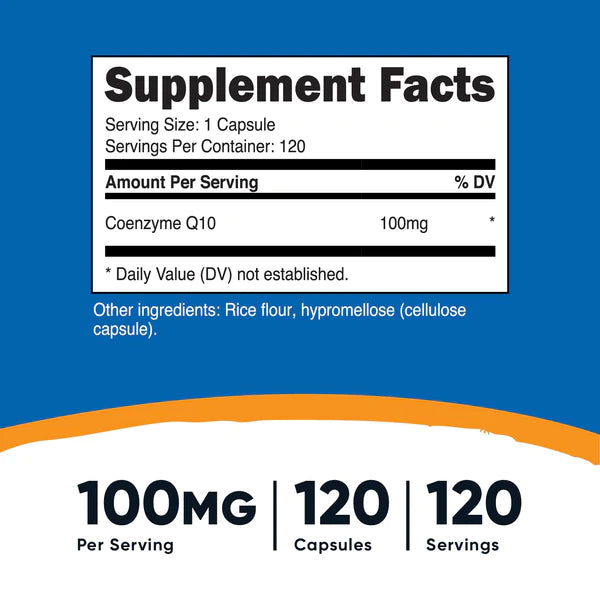 Nutricost - 輔酶 Q10 100 毫克，120 粒膠囊