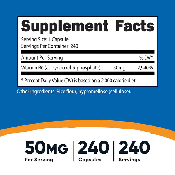 Nutricost - P5P 膠囊，100 MG - 240 粒