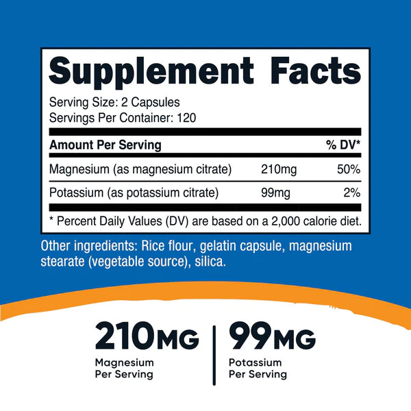 Nutricost - Potassium + Magnesium, 240 Capsules