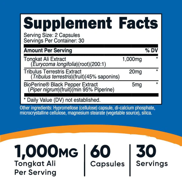 Nutricost - 東革阿里 500 毫克，60 粒膠囊