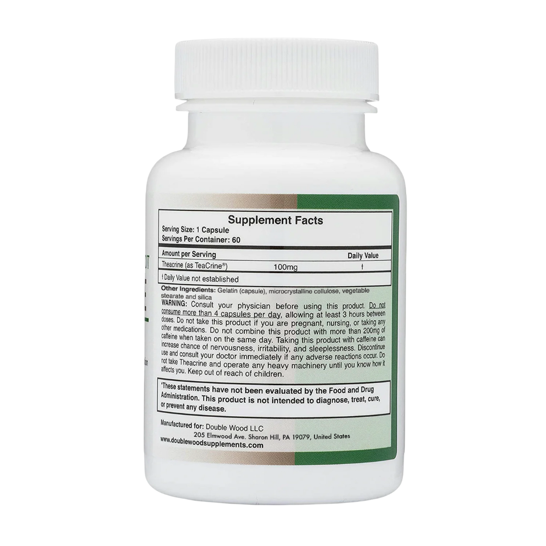 Double Wood - Théacrine - 60 gélules de 100 mg