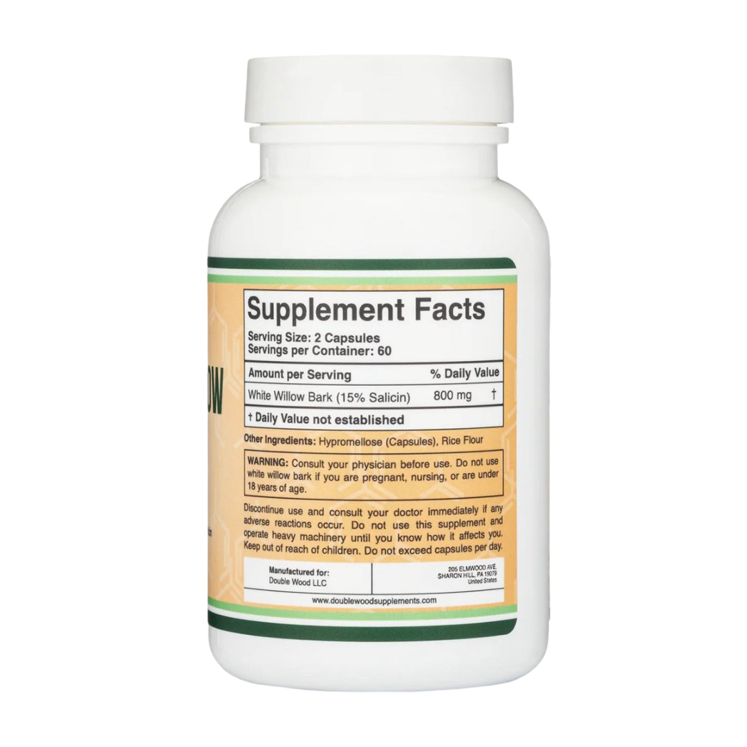 Double Wood - Écorce de Saule Blanc - 120 gélules de 400 mg