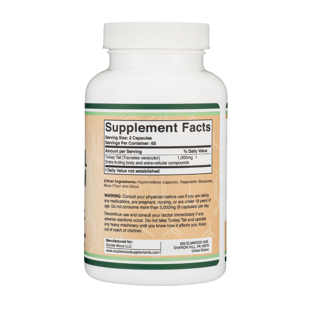 Double Wood - Champignon queue de dinde - 120 x 500 mg gélules