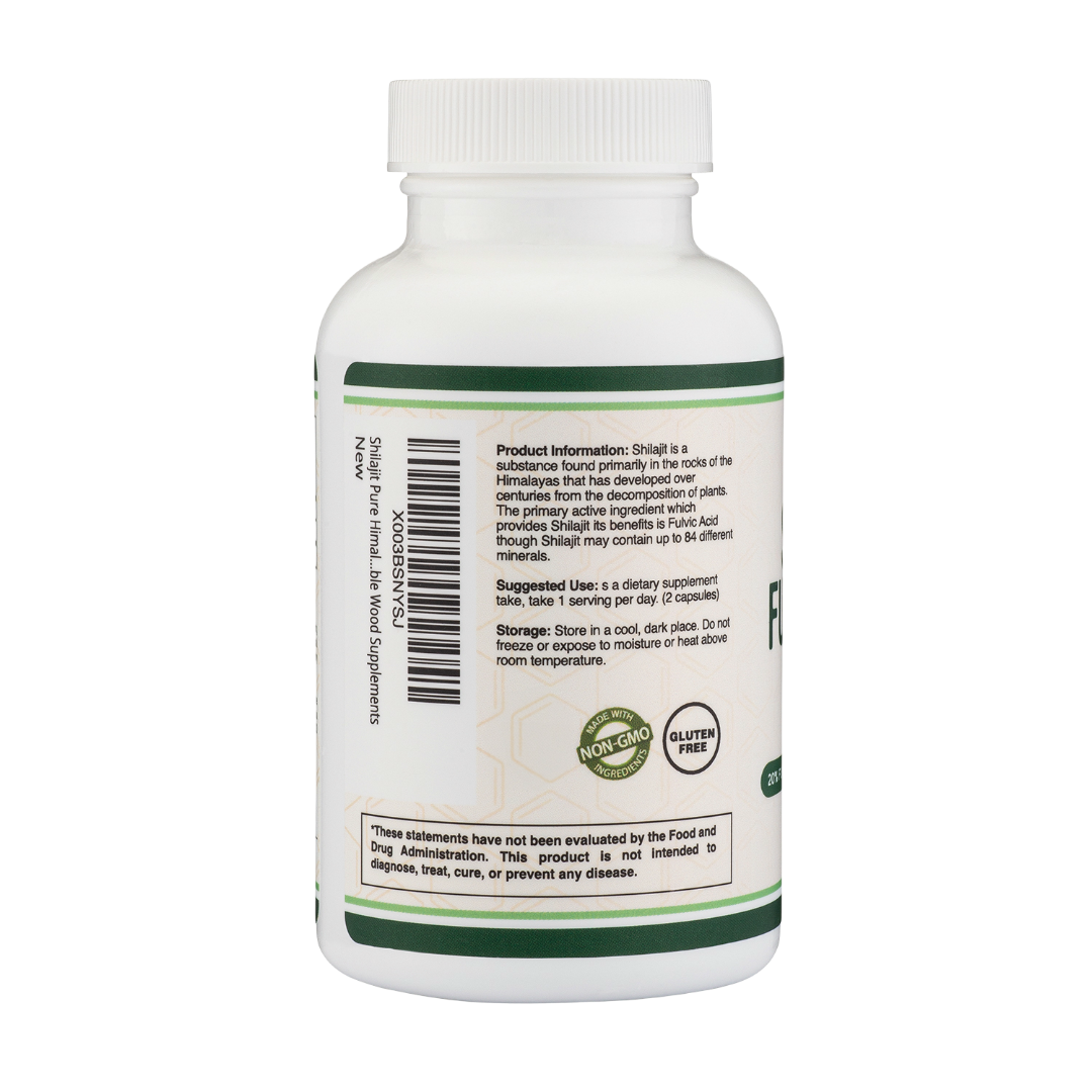 Double Wood - Résine Shilajit - 120 gélules de 500 mg