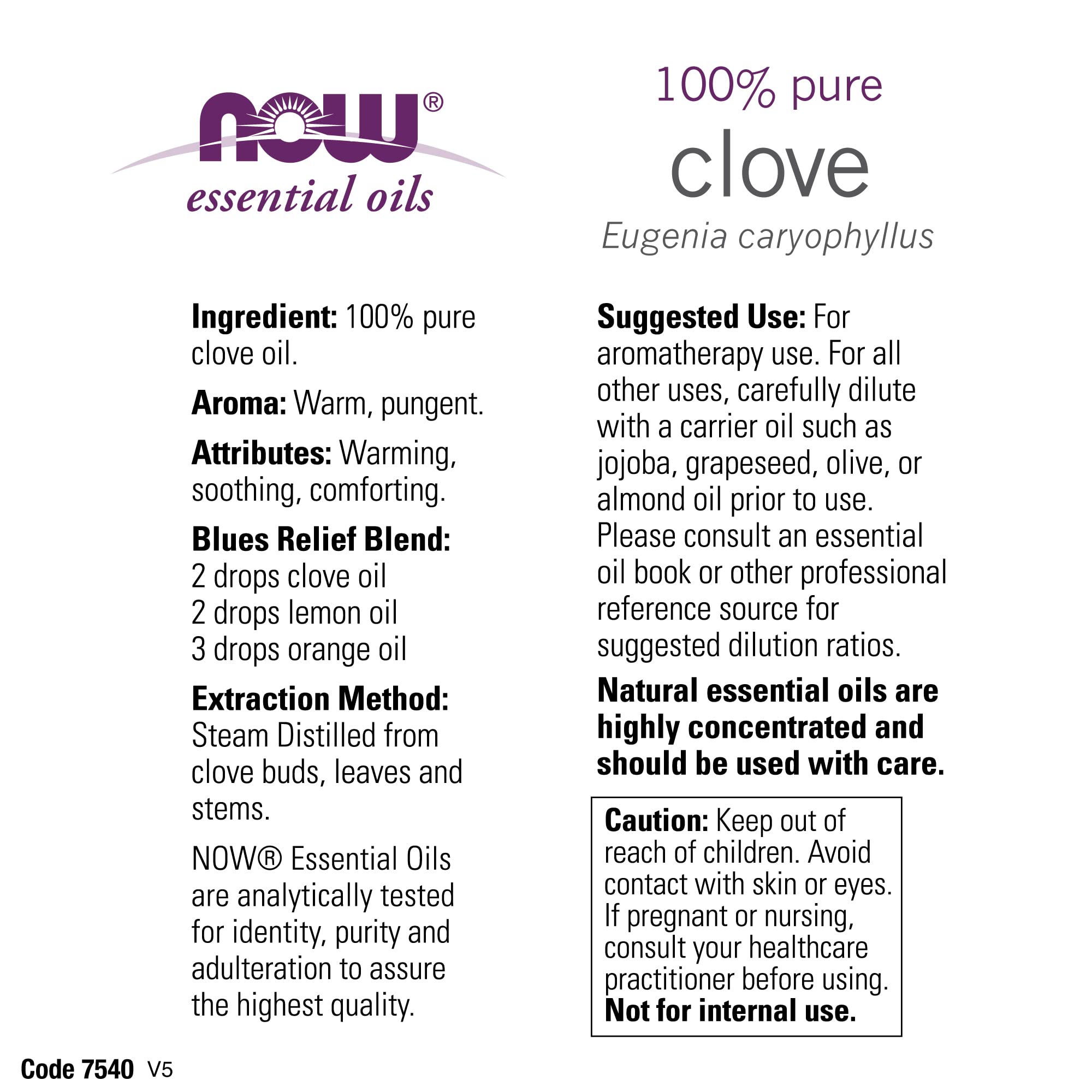 NOW Foods Essential Oils - Clove Oil, 1-Ounce, (Pack of 3)