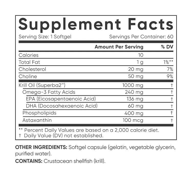 Sports Research - 磷蝦油 Superba2 - 1000 毫克 MSC-C-55162，60 粒軟膠囊