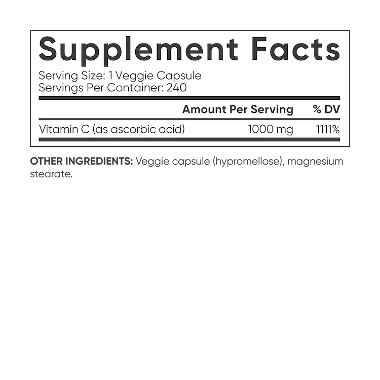 Sports Research - 維生素 C - 1000 毫克，240 粒素食膠囊